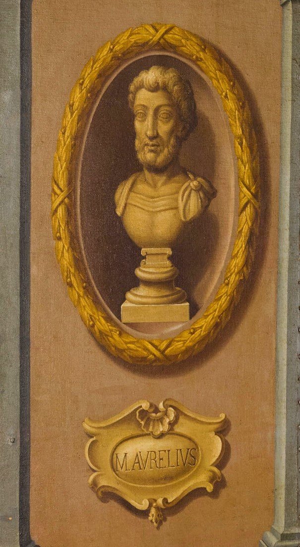 Paravento neoclassico a quattro pannelli dipinti a olio su tela, Italia, XVIII secolo-photo-1