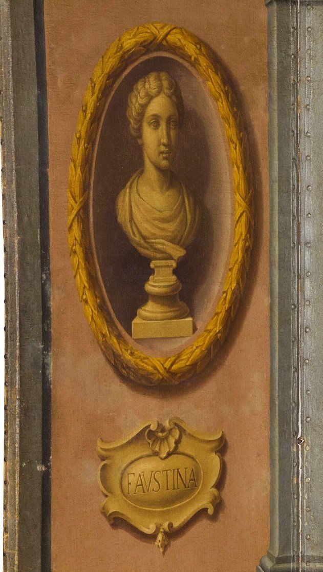 Paravento neoclassico a quattro pannelli dipinti a olio su tela, Italia, XVIII secolo-photo-2