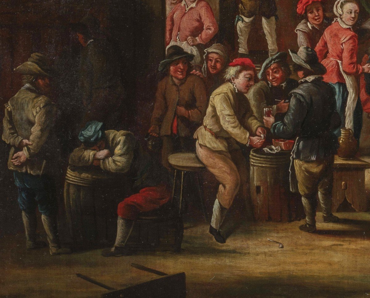 Giovanni Michele Graneri (Italia, Torino 1708-1762), Bambocciata (Contadini che ballano davanti all’osteria)-photo-4