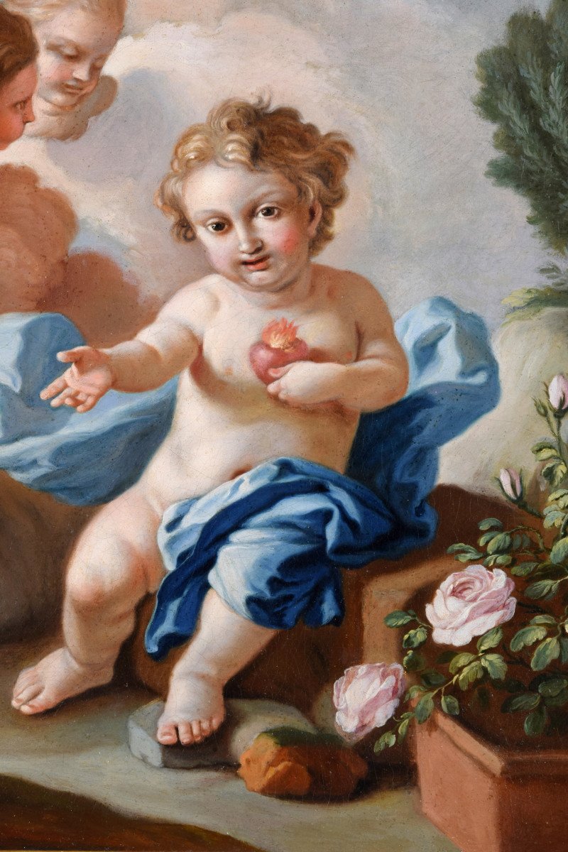 Pietro Bardellino (italie Naples, 1732 - 1806), Attr., Le Sacré Cœur De L’enfant Jésus-photo-4
