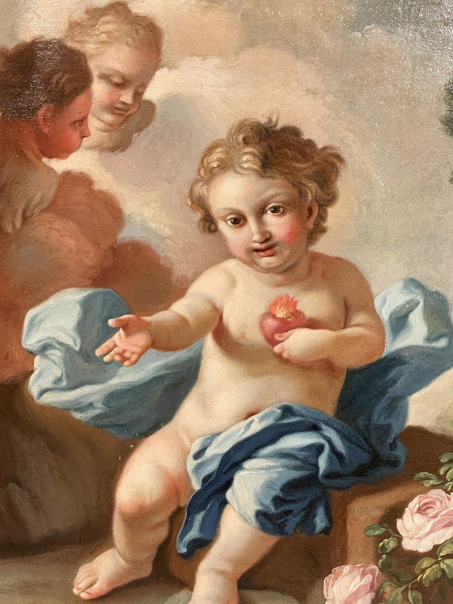 Pietro Bardellino (italie Naples, 1732 - 1806), Attr., Le Sacré Cœur De L’enfant Jésus-photo-1