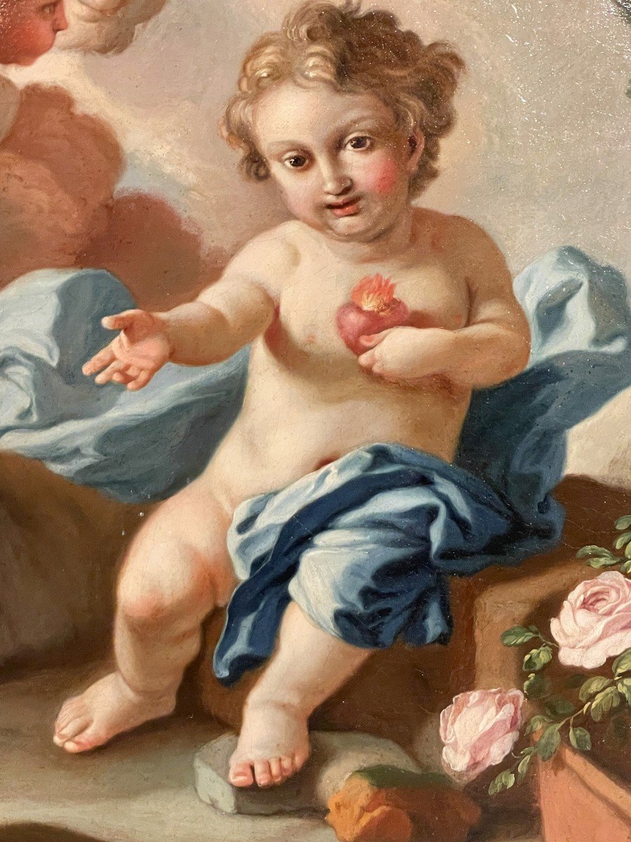 Pietro Bardellino (italie Naples, 1732 - 1806), Attr., Le Sacré Cœur De L’enfant Jésus-photo-3