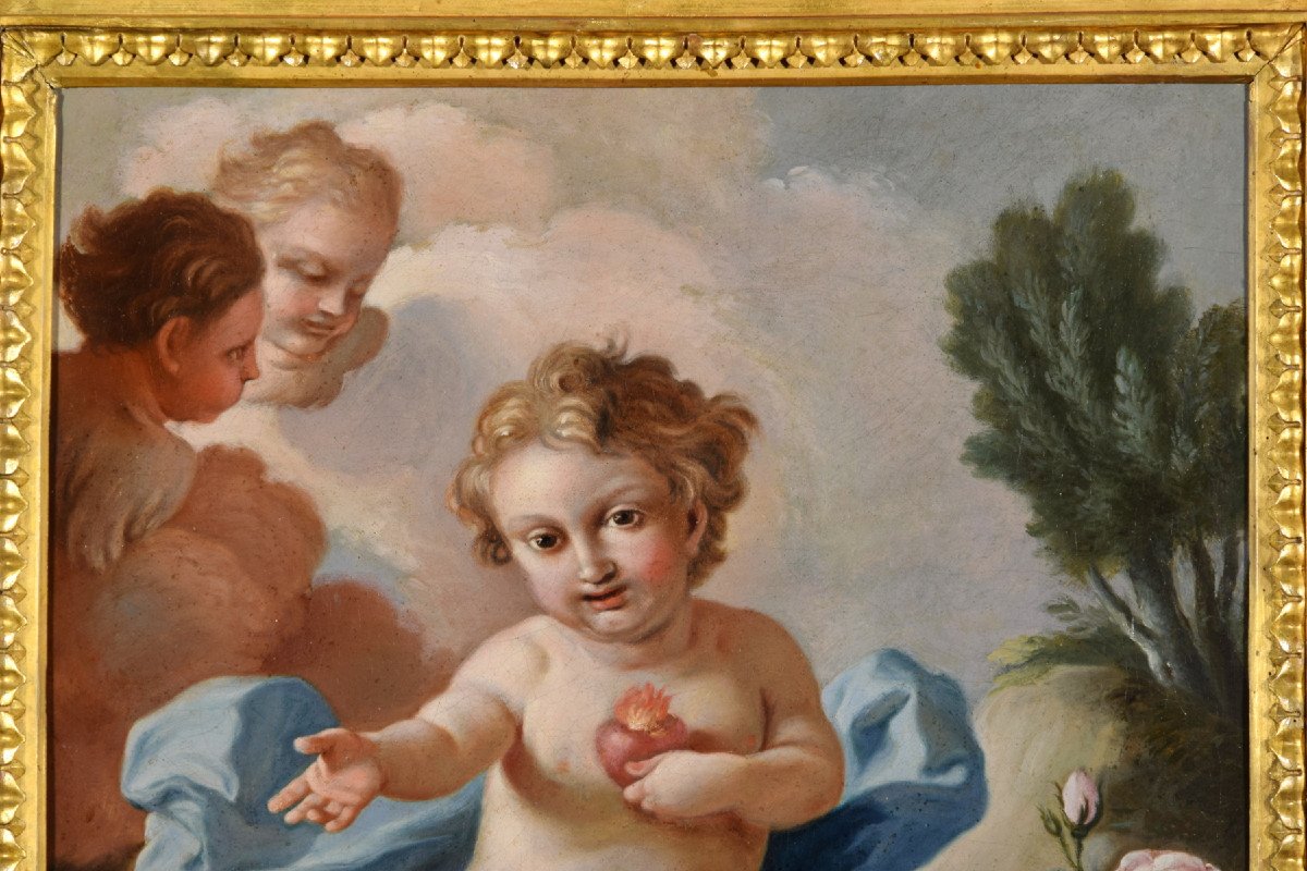 Pietro Bardellino (italie Naples, 1732 - 1806), Attr., Le Sacré Cœur De L’enfant Jésus-photo-6