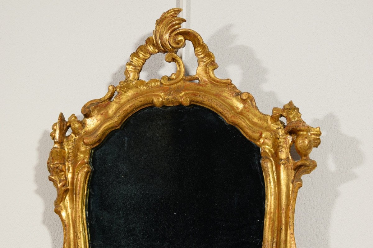 Couple De Miroirs En Bois Sculpté Et Doré, Venise,  XVIIIe Siècle, Louis XV-photo-5