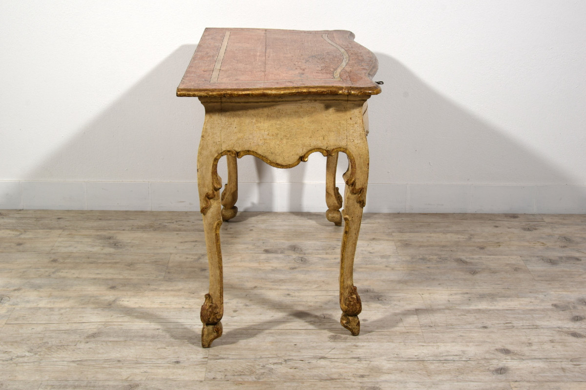 Consolle in legno laccato e dorato, Marche, primi anni del XVIII secolo, Epoca barocca-photo-4