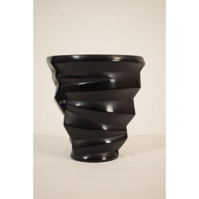  Vaso in cristallo nero Dixie Black Collection, Lalique, Francia, XXI secolo