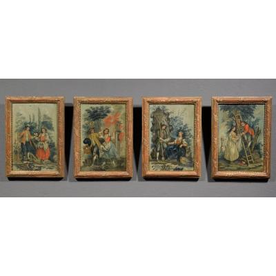  Allégorie Des Quatre éléments, Peintre Italien Actif Dans La Première Moitié Du XIXe Siècle