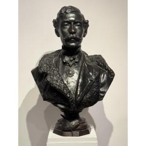 Bronze Bust Of The Painter Munger By Max Contini.