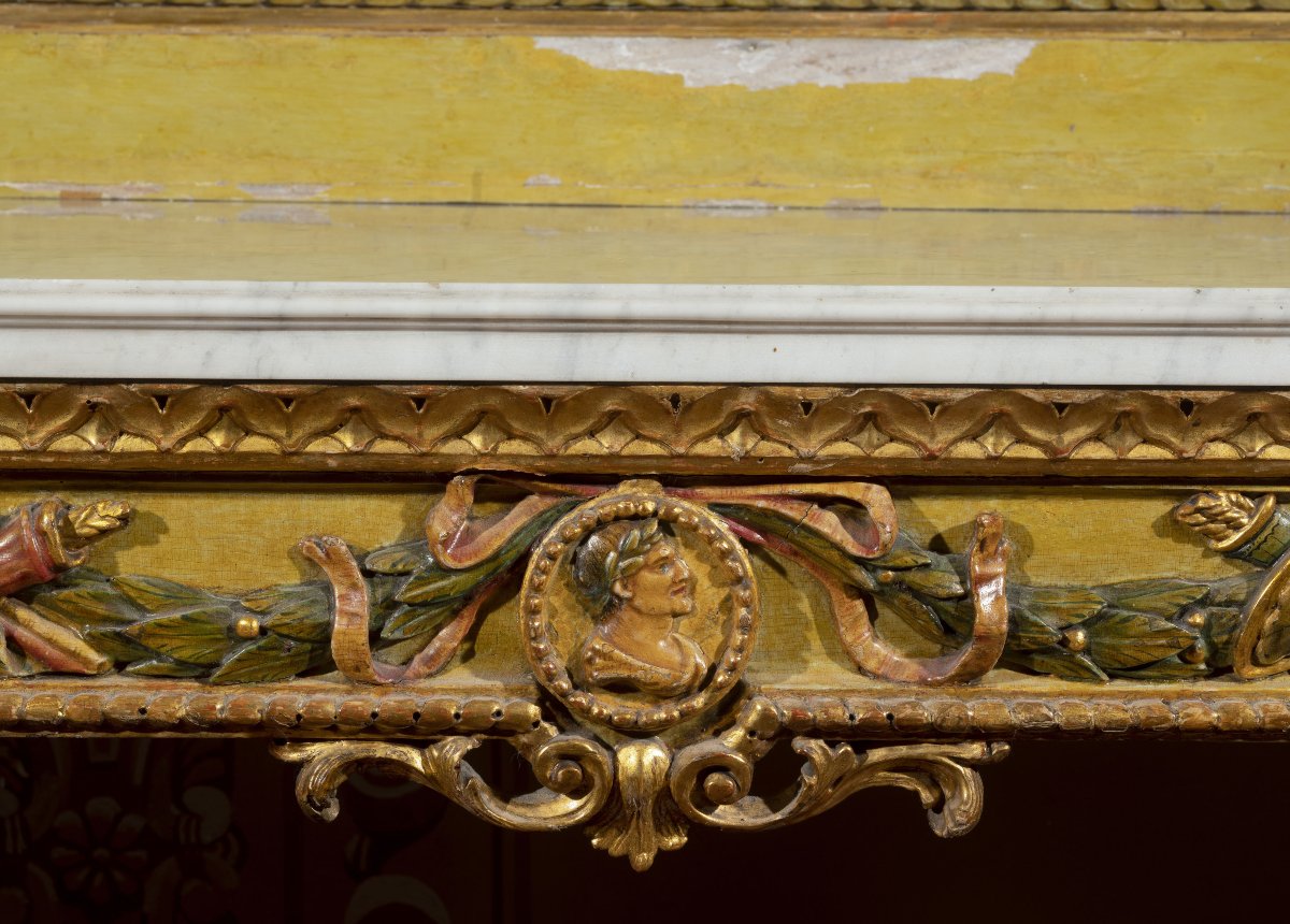 Coppia di Consolles e specchiere laccate Veneziane , 18esimo secolo-photo-4