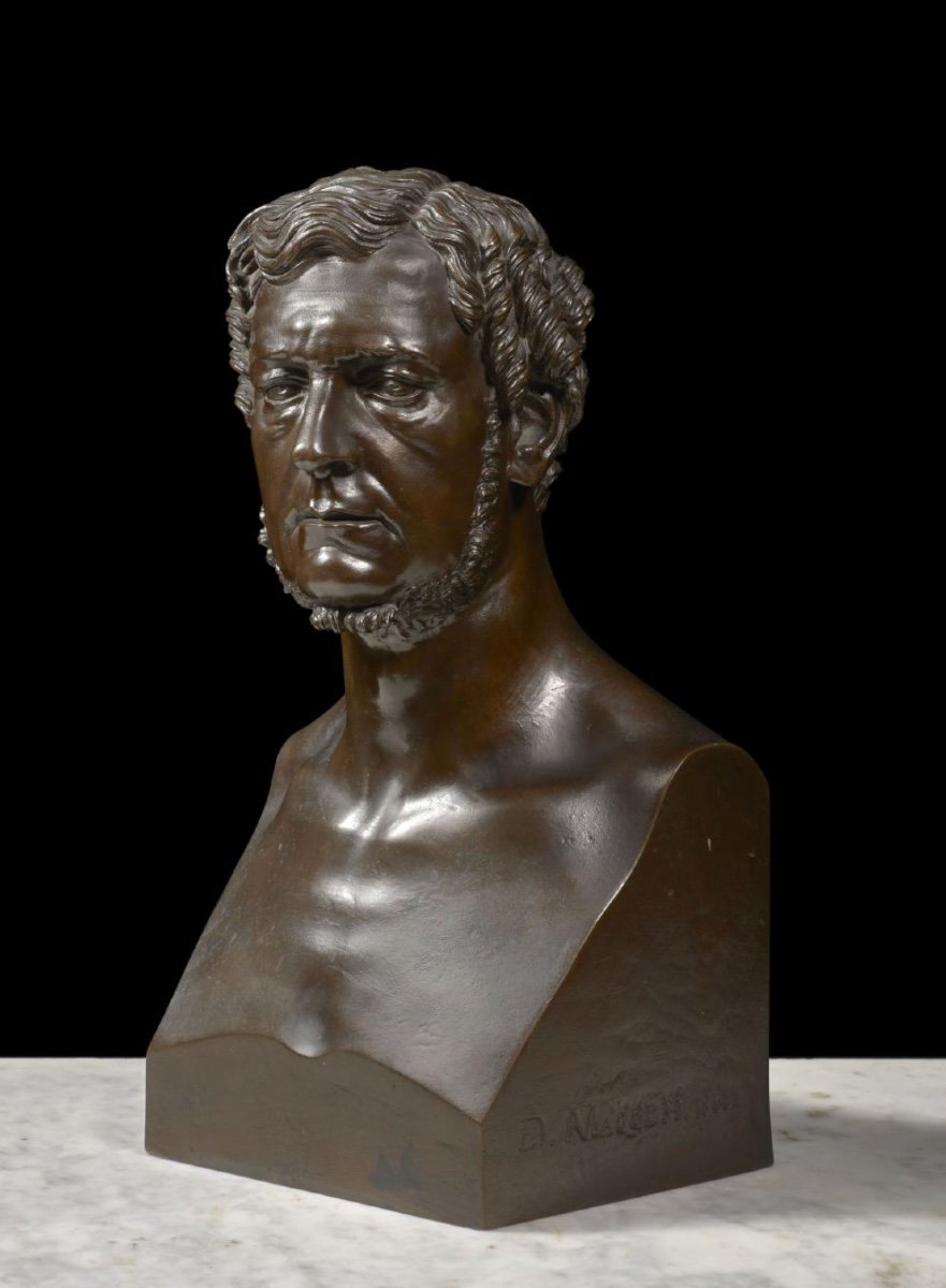 Domenico Maggesi, Buste d'homme en bronze, France 1866