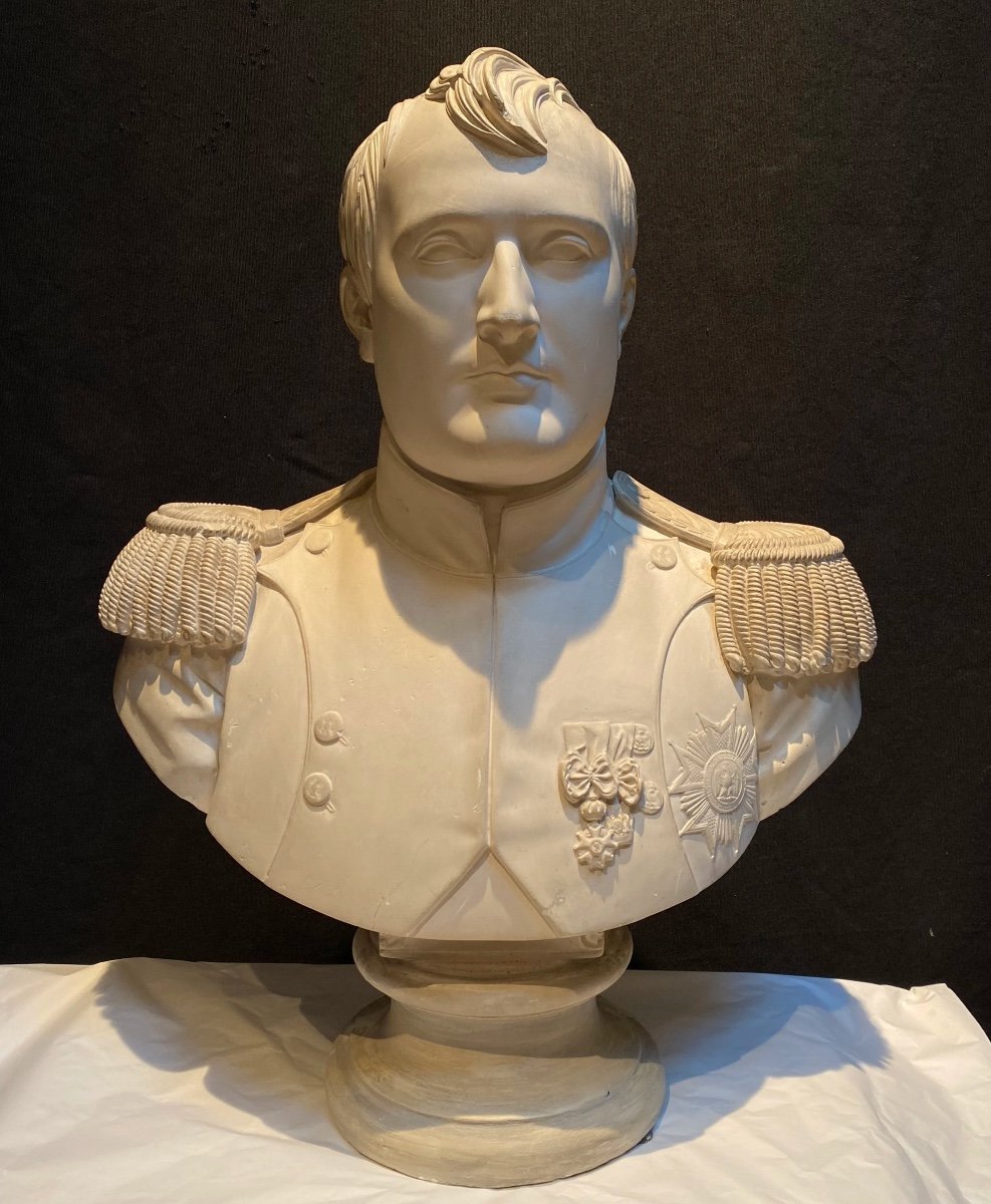 Buste en plâtre représentant Napoléon, XIXe siècle-photo-2