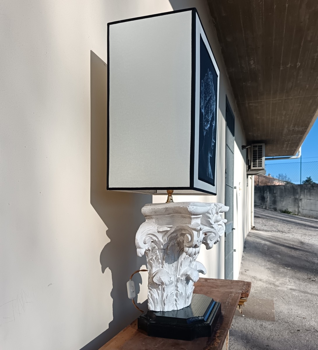 Lampada capitello in gesso 1920-photo-4