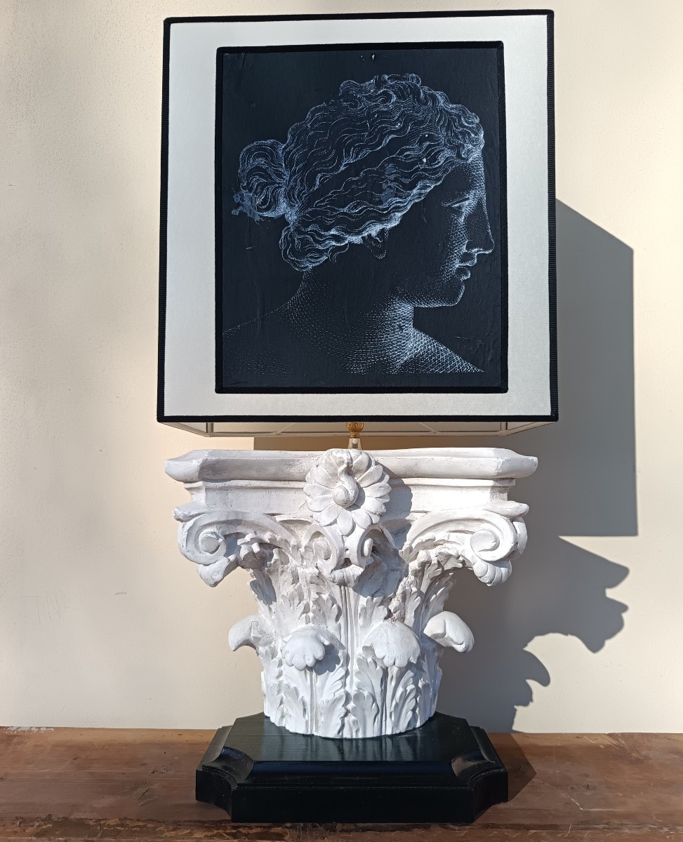 Lampada capitello in gesso 1920-photo-2