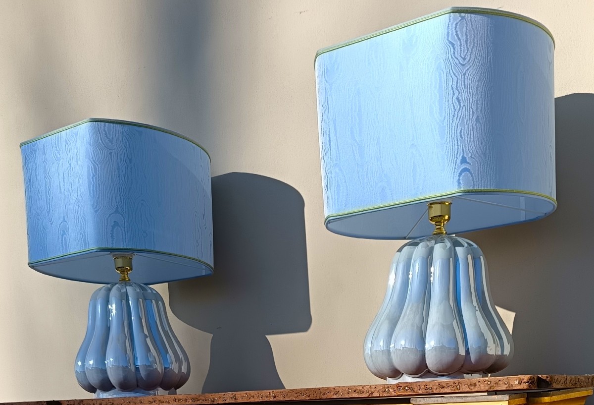 Coppia lampade 1960 “Zucche” in ceramica-photo-4