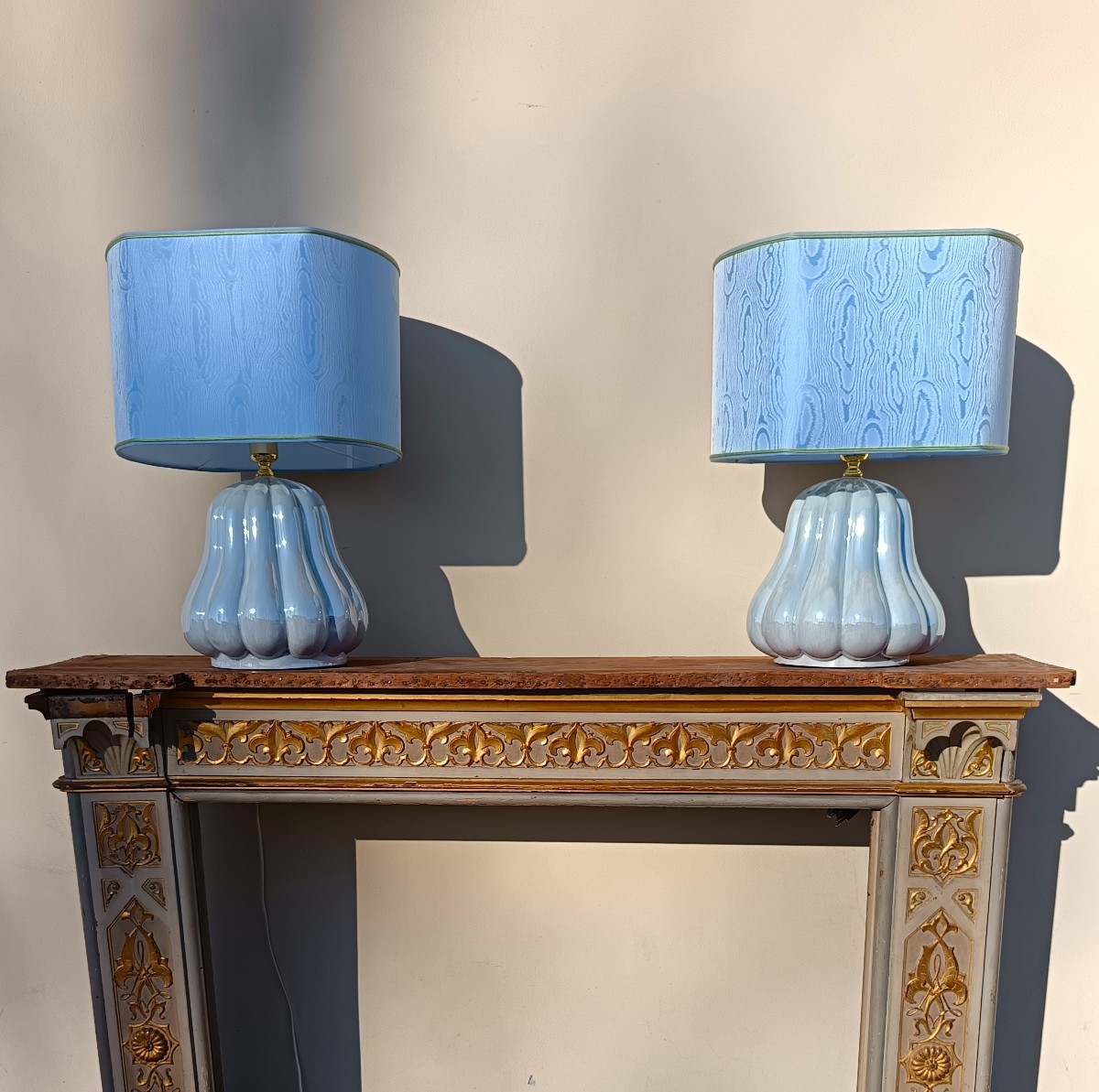Coppia lampade 1960 “Zucche” in ceramica
