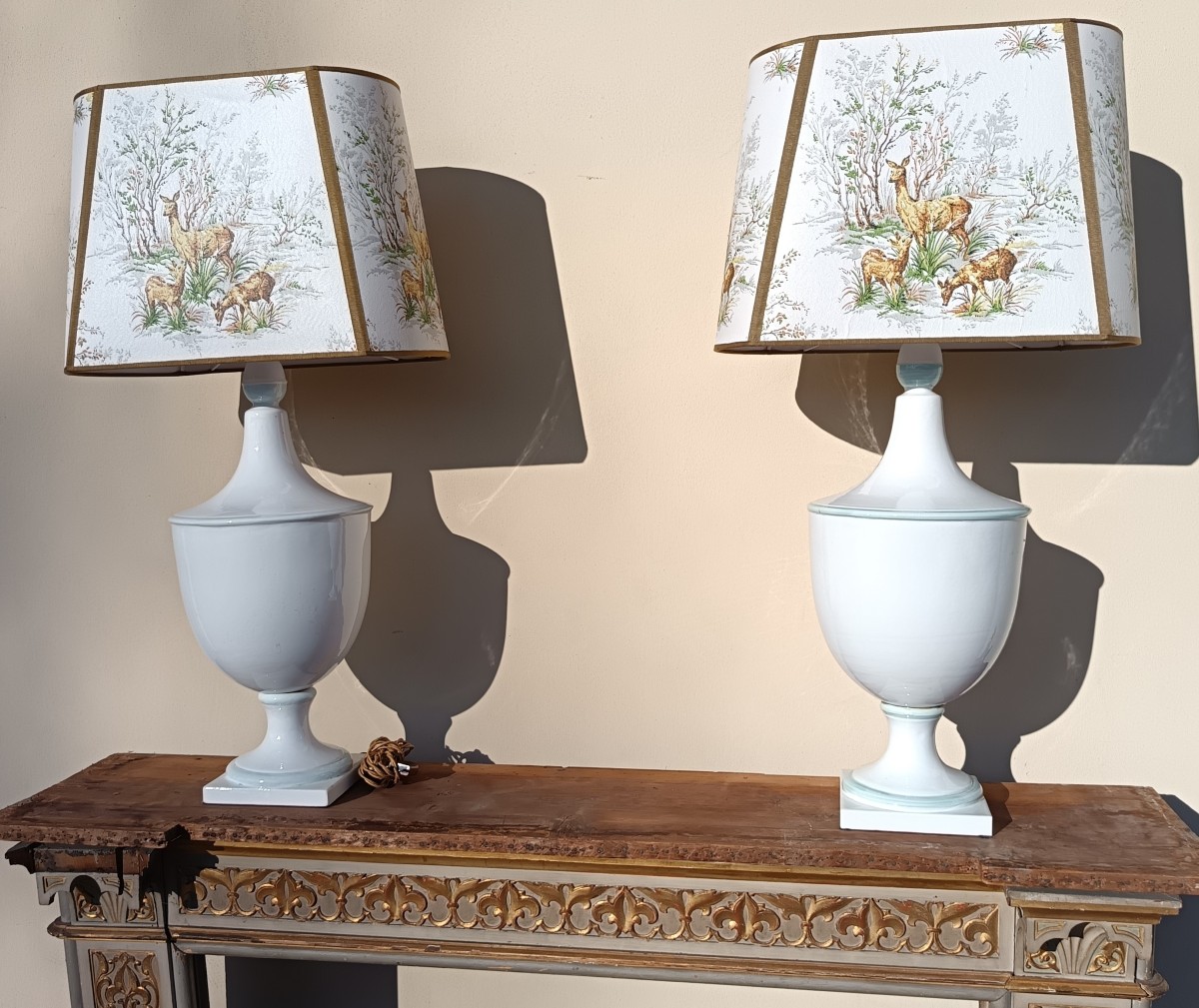 Coppia lampade da farmacia in ceramica 1900-photo-2