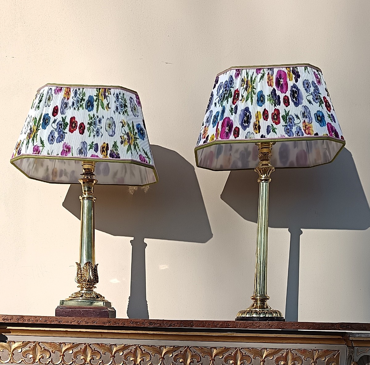 2 lampade in fusione di bronzo – fine Ottocento