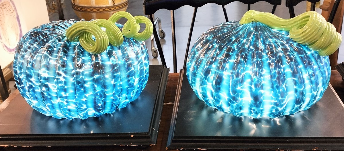 Coppia di Lampade vetro Murano “Le Zucche” – Inizio XX secolo-photo-4