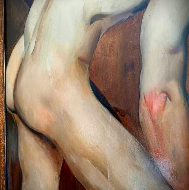 Uomo nudo che lavora – Olio su carta applicata su tela, 1880-photo-3