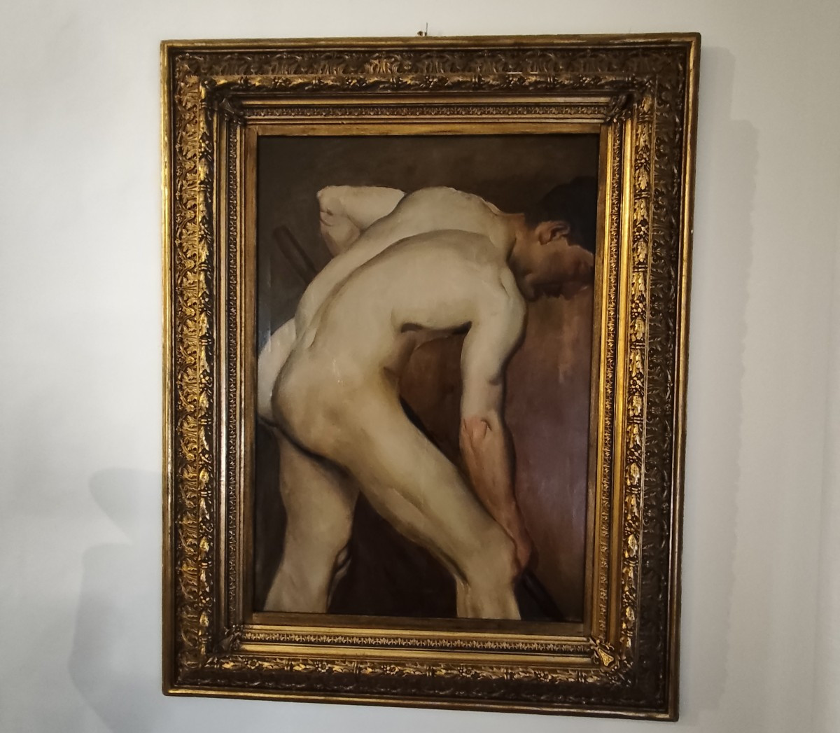 Uomo nudo che lavora – Olio su carta applicata su tela, 1880-photo-4