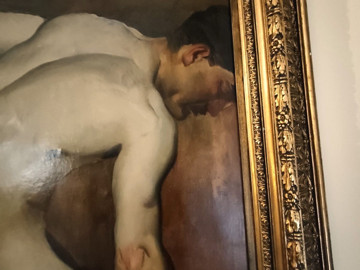 Uomo nudo che lavora – Olio su carta applicata su tela, 1880-photo-4