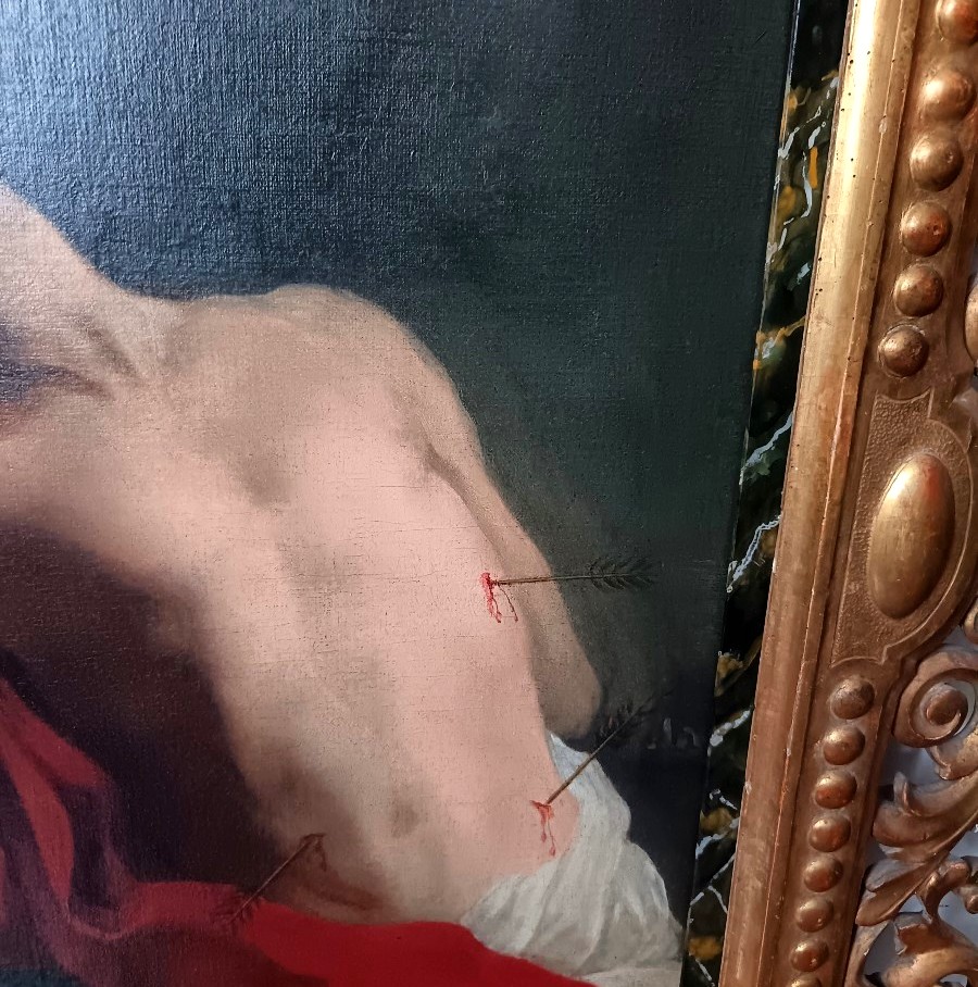 Olio su tela San Sebastiano del ’600 – Seguace del Carracci-photo-2