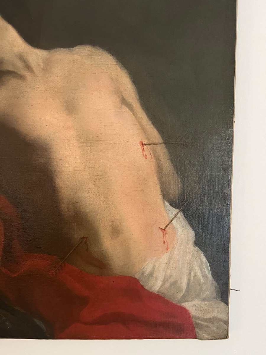 Olio su tela San Sebastiano del ’600 – Seguace del Carracci-photo-3