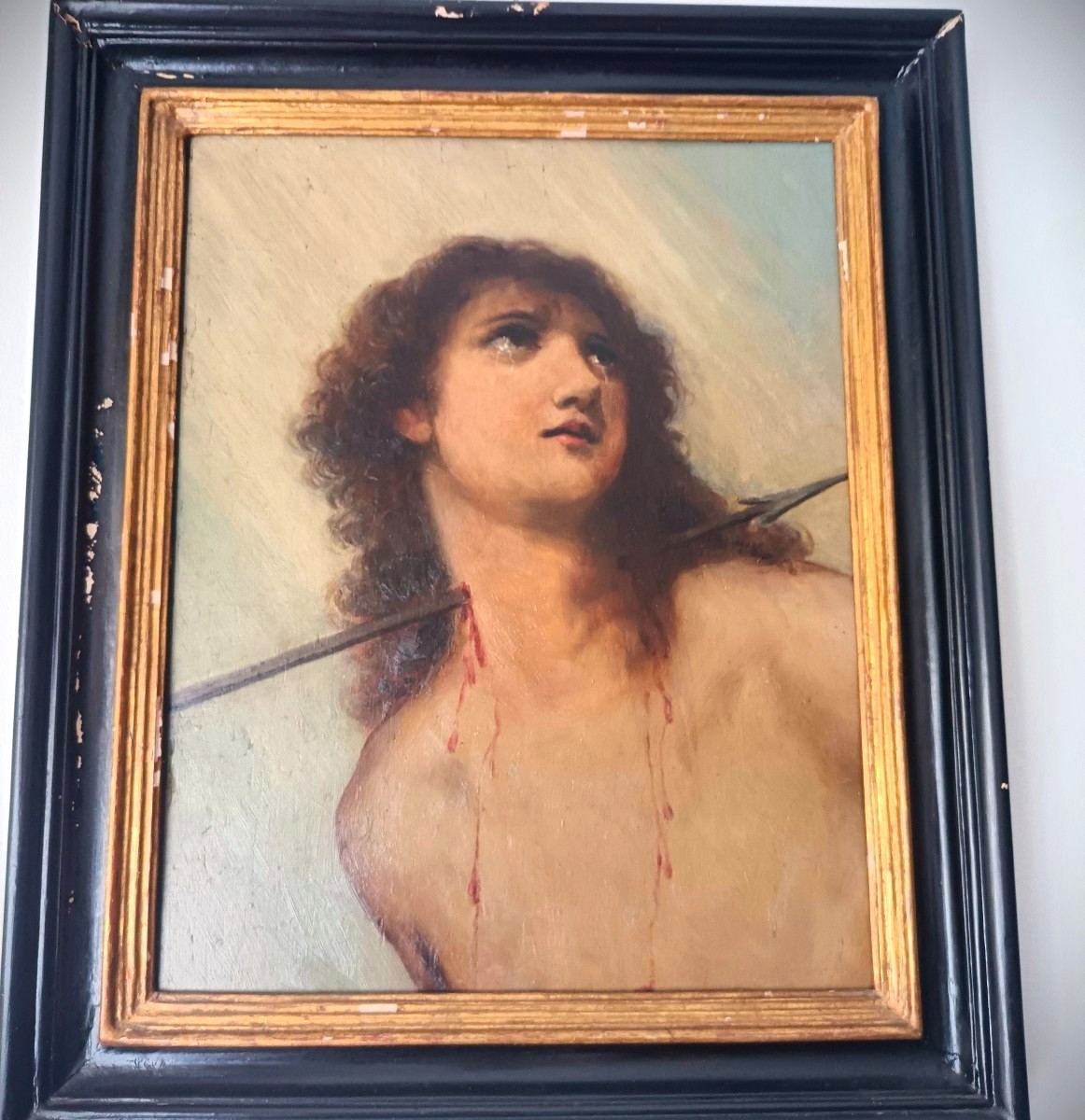 Olio su tavola lignea San Sebastiano ’900