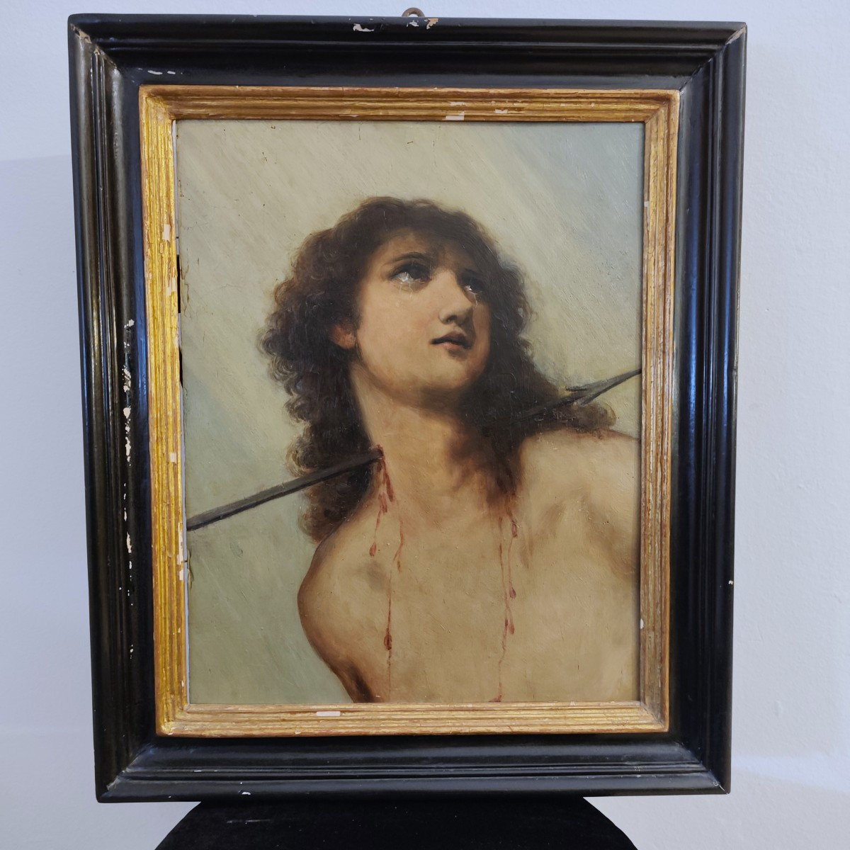 Olio su tavola lignea San Sebastiano ’900