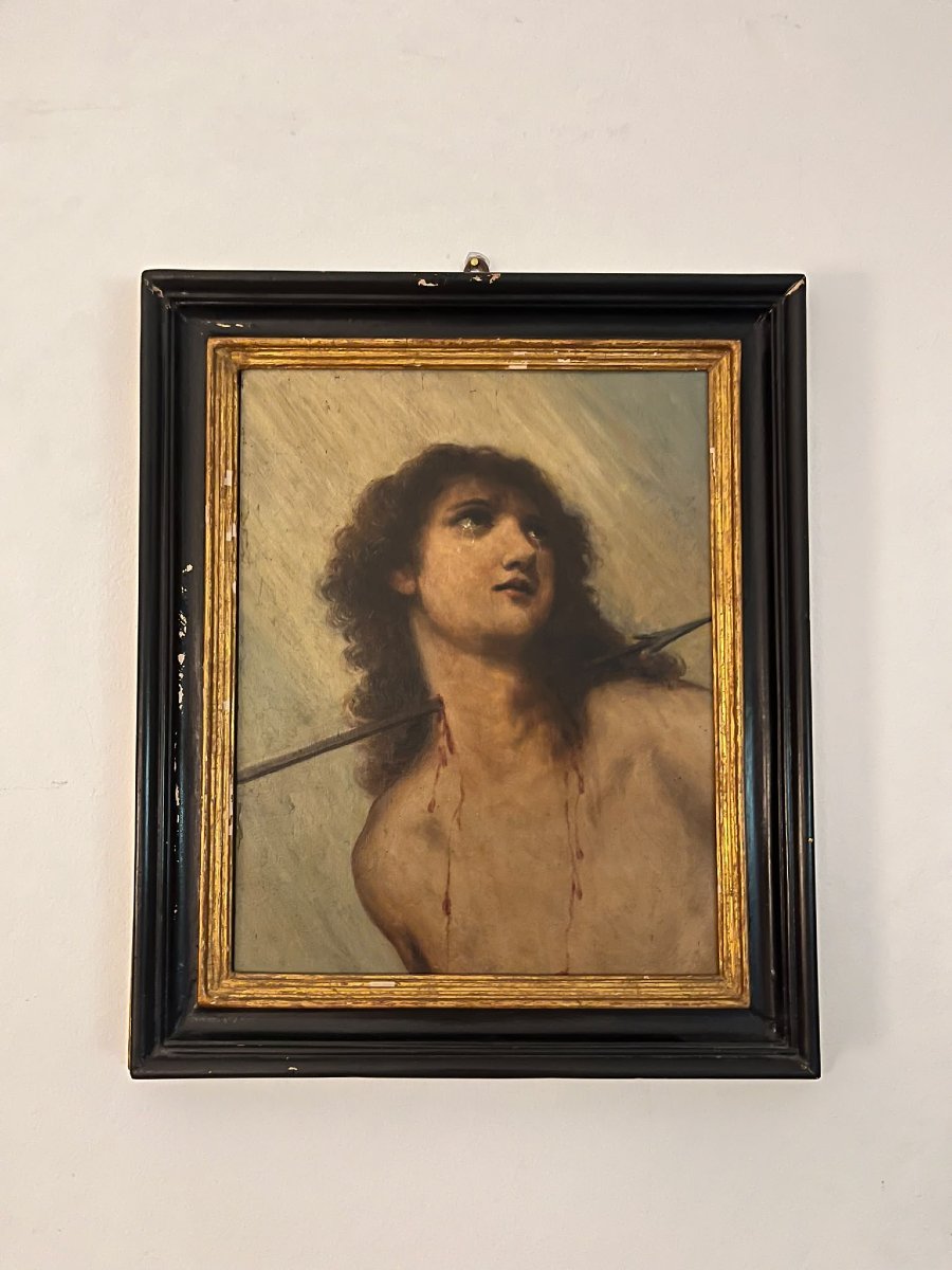 Olio su tavola lignea San Sebastiano ’900