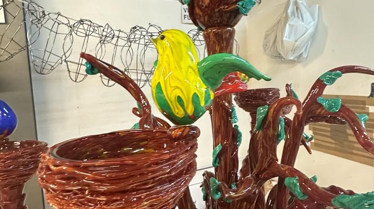 Coppia di lampadari Murano modello Ca’ Rezzonico 1960-photo-1