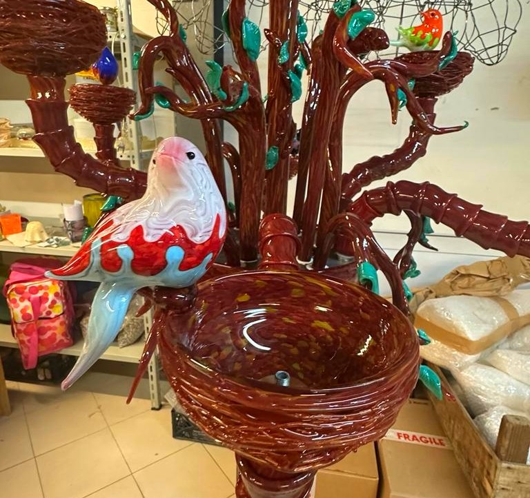 Coppia di lampadari Murano modello Ca’ Rezzonico 1960-photo-4