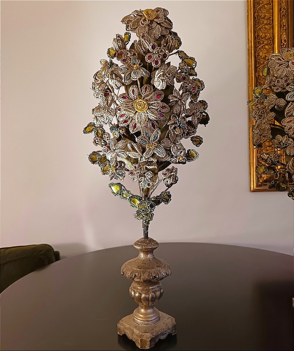 Coppia di palme XIII secolo con perline di Murano-photo-3