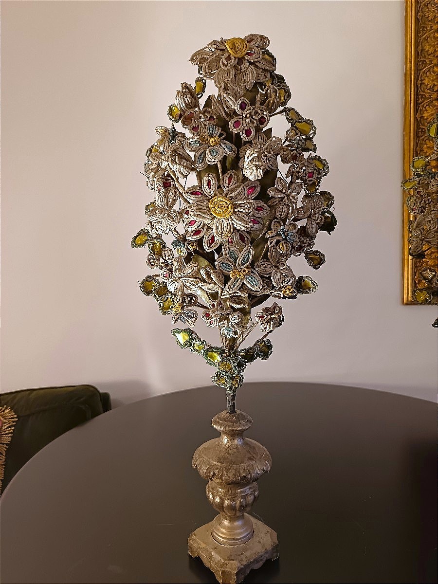 Coppia di palme XIII secolo con perline di Murano-photo-4