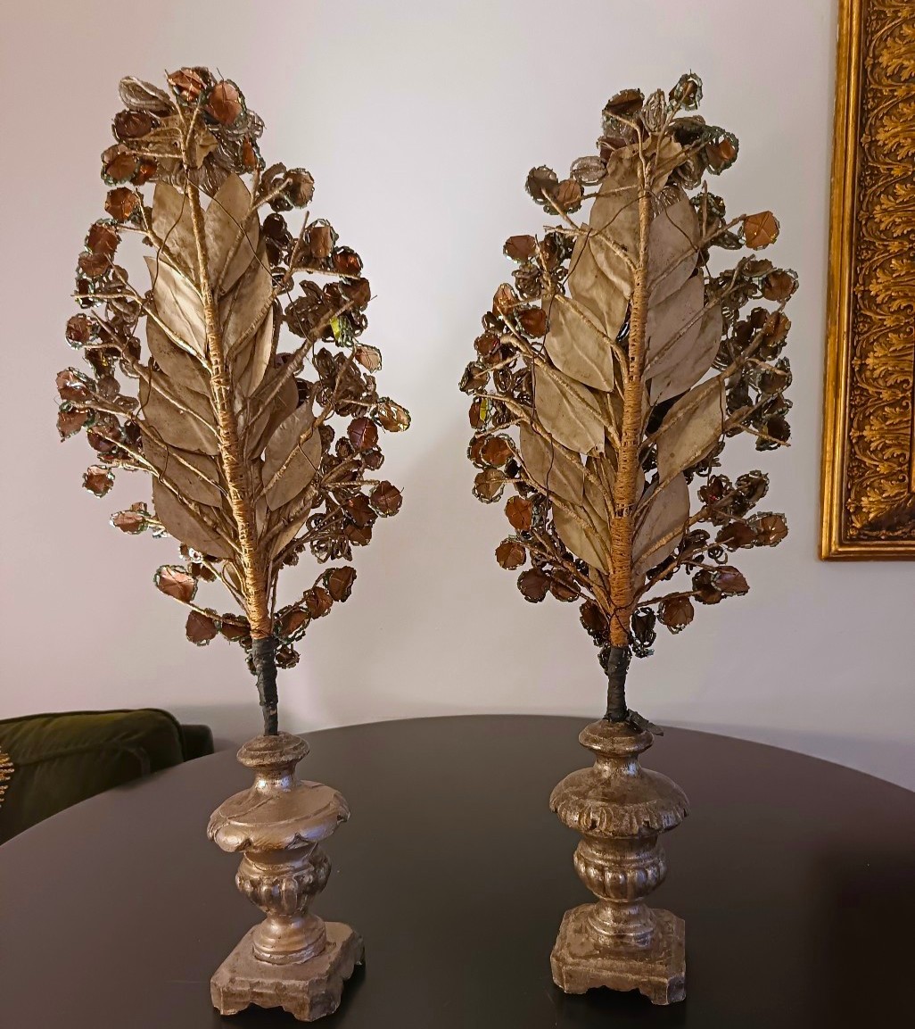 Coppia di palme XIII secolo con perline di Murano-photo-2