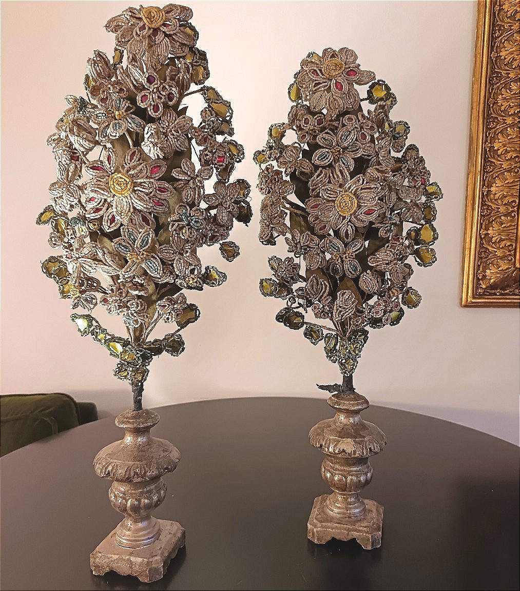 Coppia di palme XIII secolo con perline di Murano