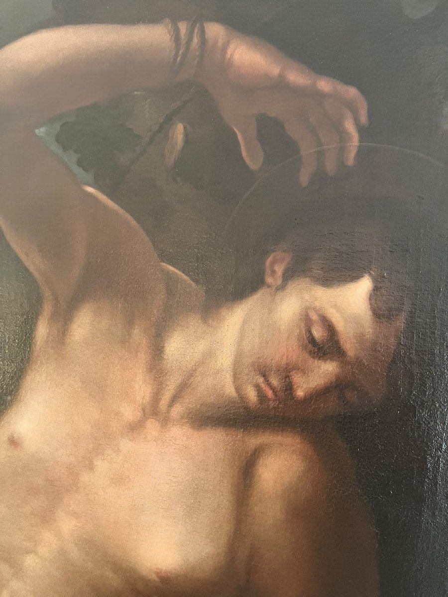 Olio su tela San Sebastiano del 600 – Att. Andrea Vaccaro-photo-2