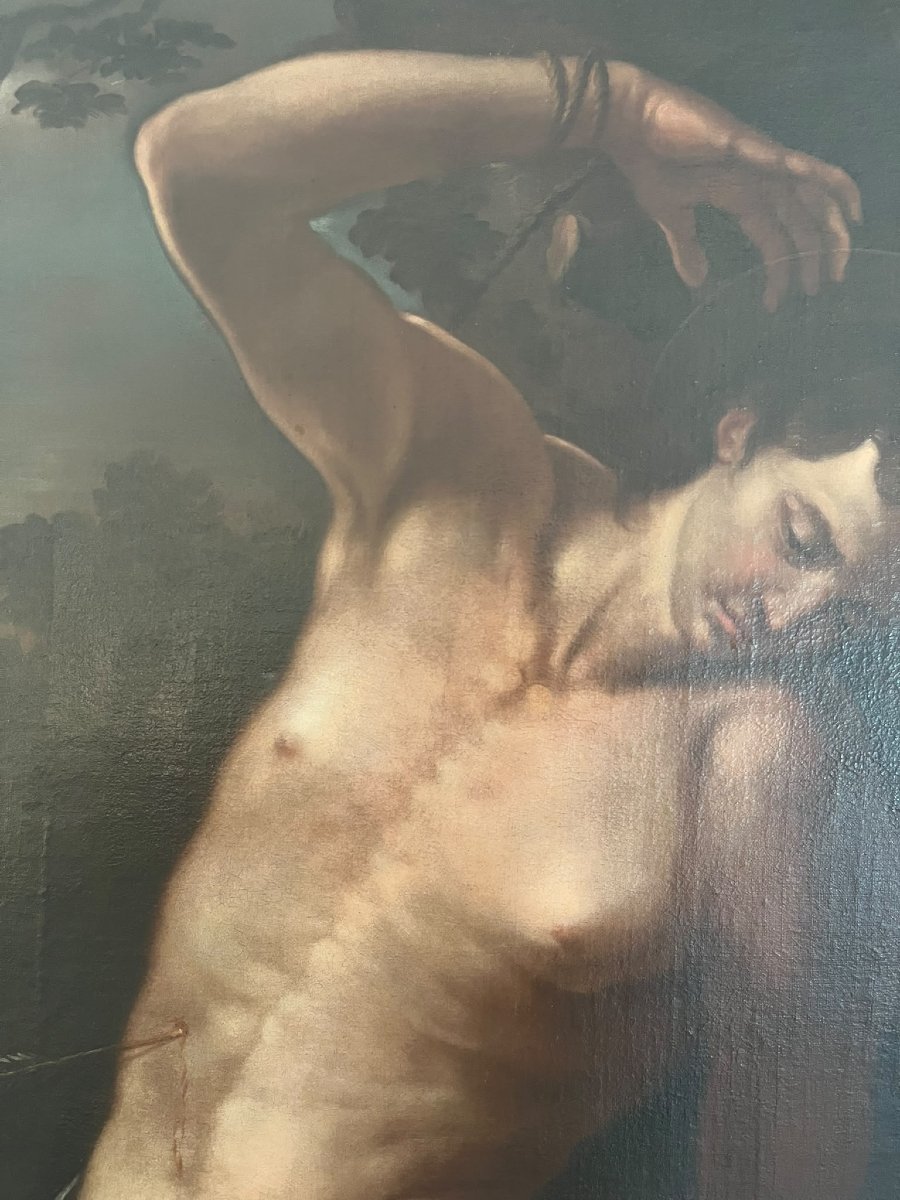 Olio su tela San Sebastiano del 600 – Att. Andrea Vaccaro-photo-4