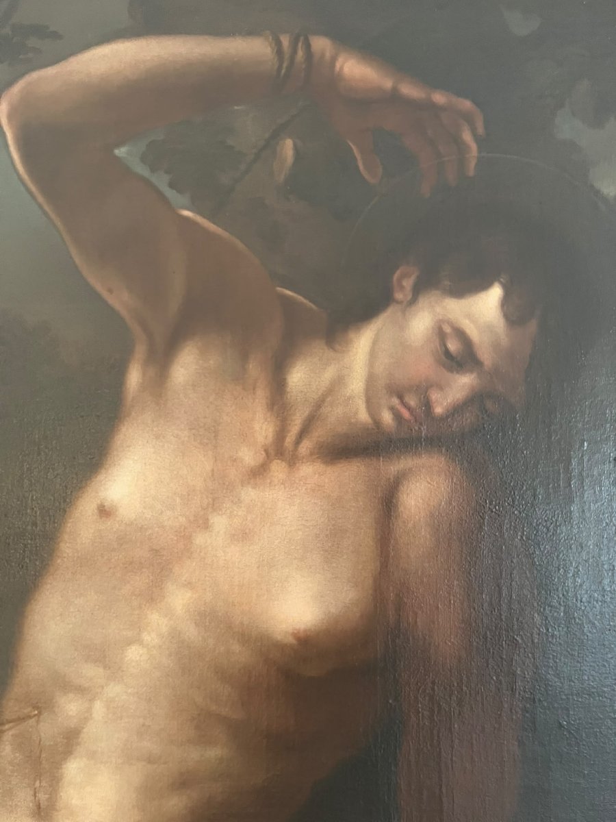 Olio su tela San Sebastiano del 600 – Att. Andrea Vaccaro-photo-6