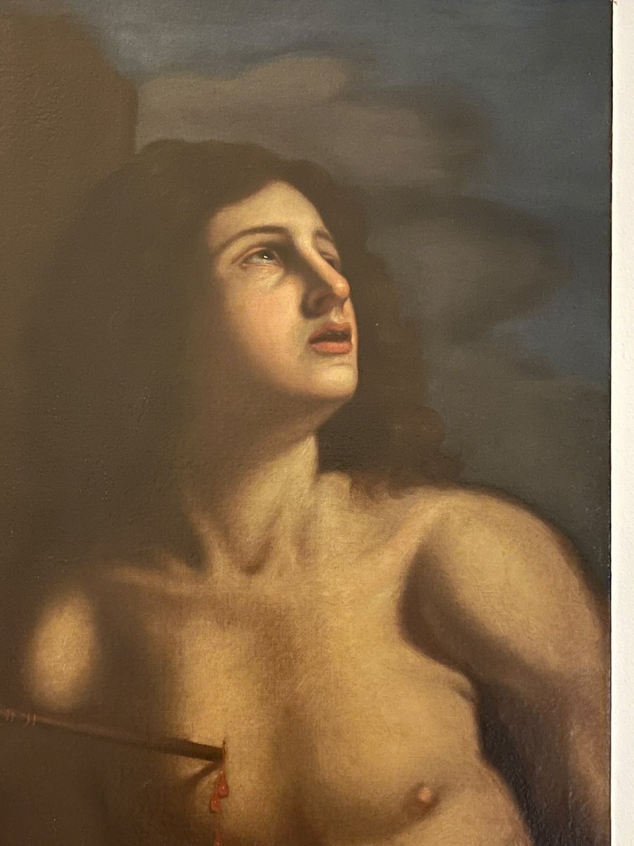 Olio su tela del 1600 – San Sebastiano, attribuito a Cesare Gennari (1637–1688)-photo-4