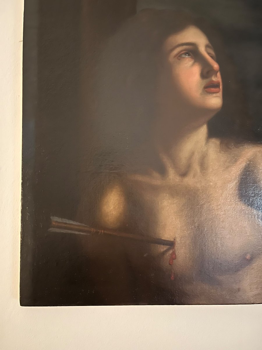 Olio su tela del 1600 – San Sebastiano, attribuito a Cesare Gennari (1637–1688)-photo-6