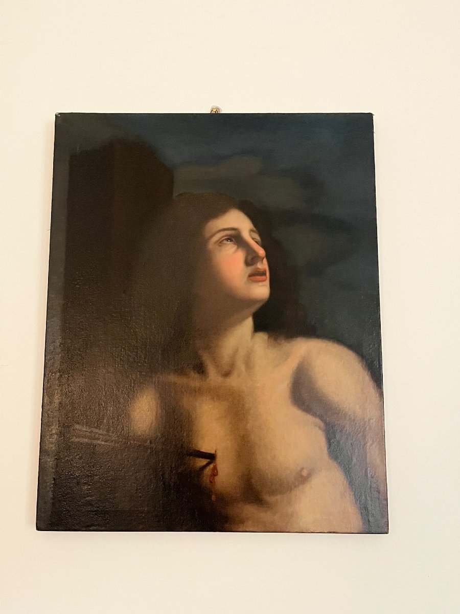 Olio su tela del 1600 – San Sebastiano, attribuito a Cesare Gennari (1637–1688)-photo-7