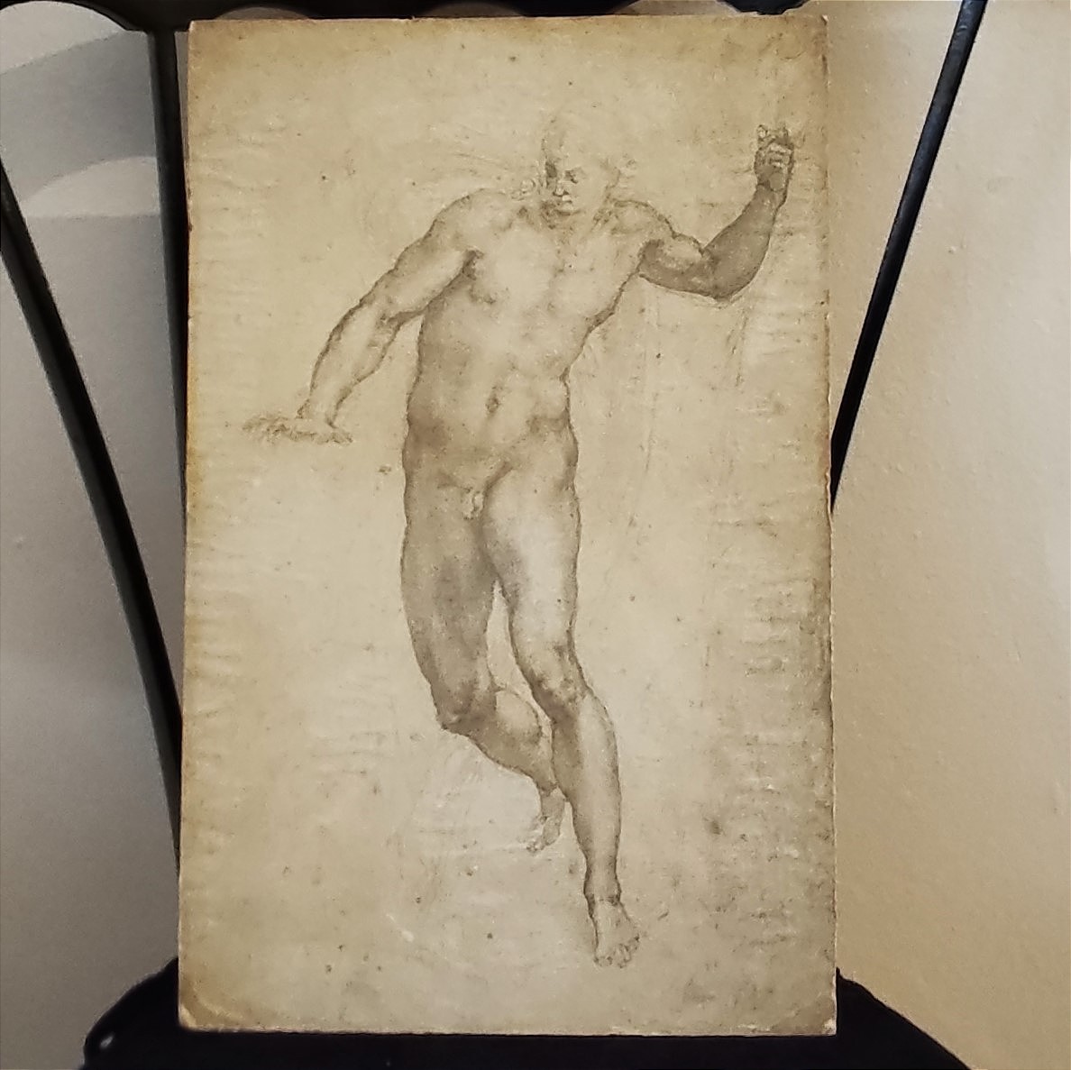 Dipinto a carboncino del 900 studio di uomo