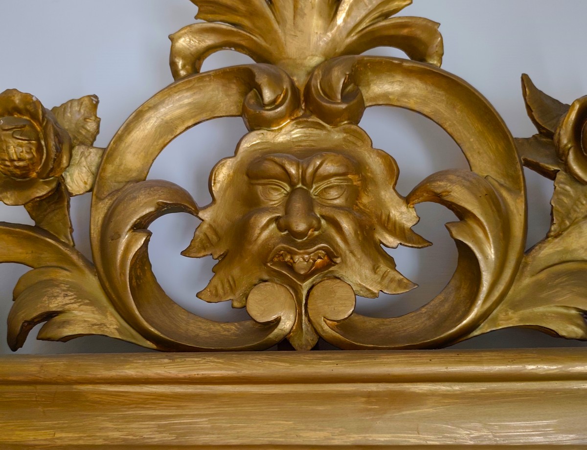 Specchiera lignea 800 dorata bolognese-photo-1