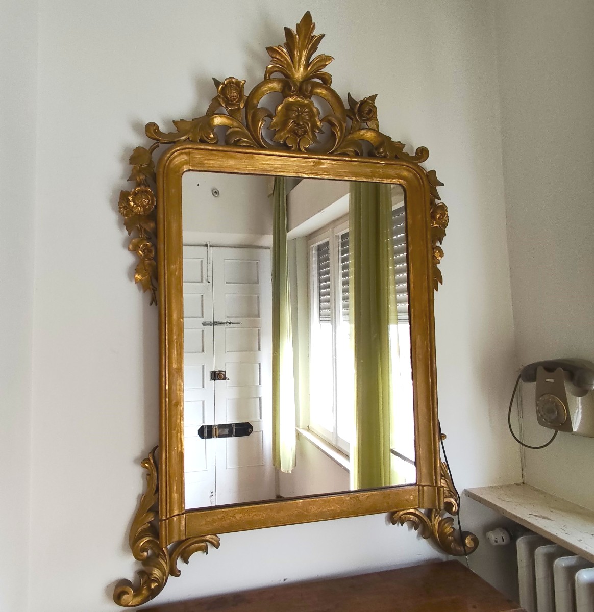 Specchiera lignea 800 dorata bolognese