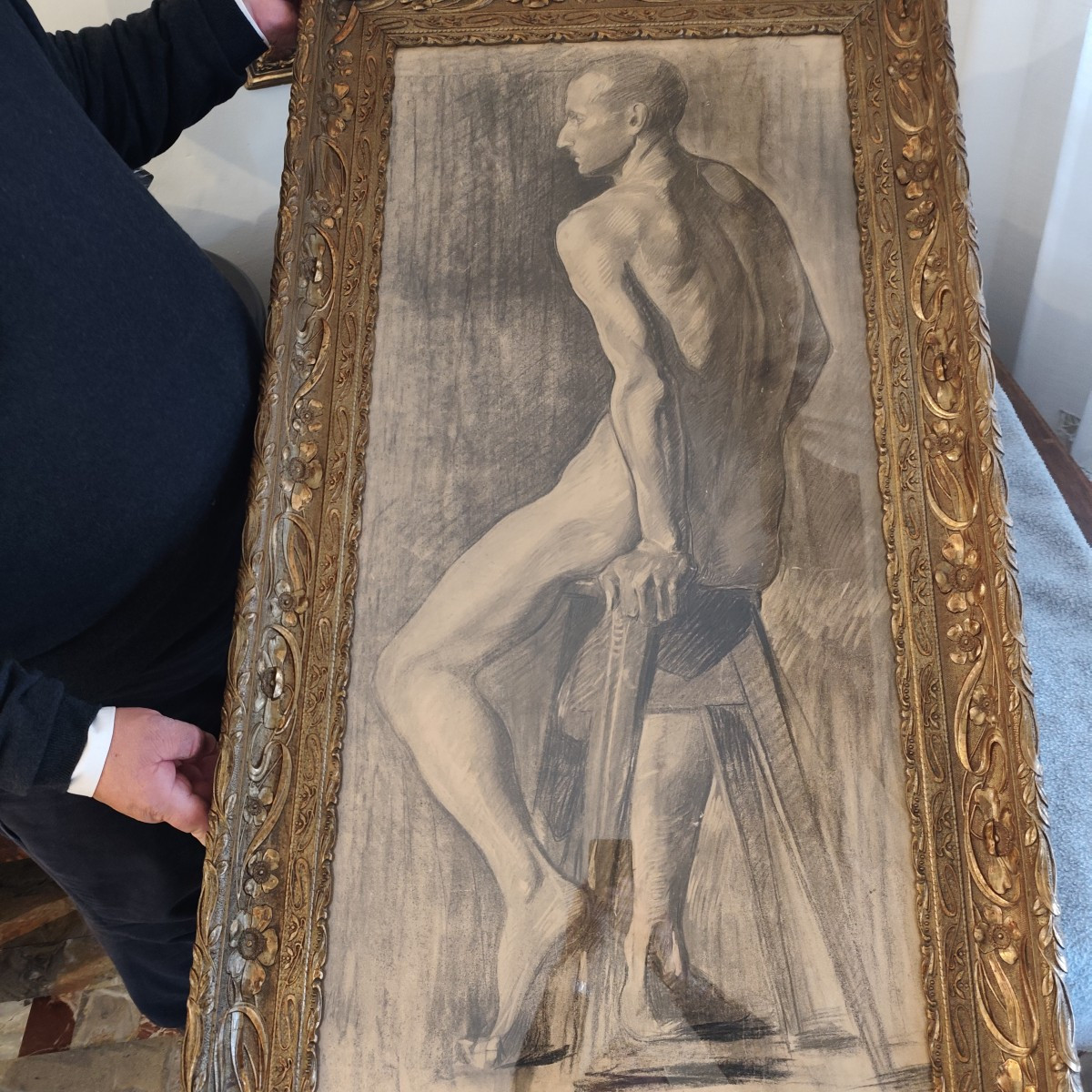 Studio di uomo nudo a carboncino, fine ‘800 / primi ‘900-photo-3