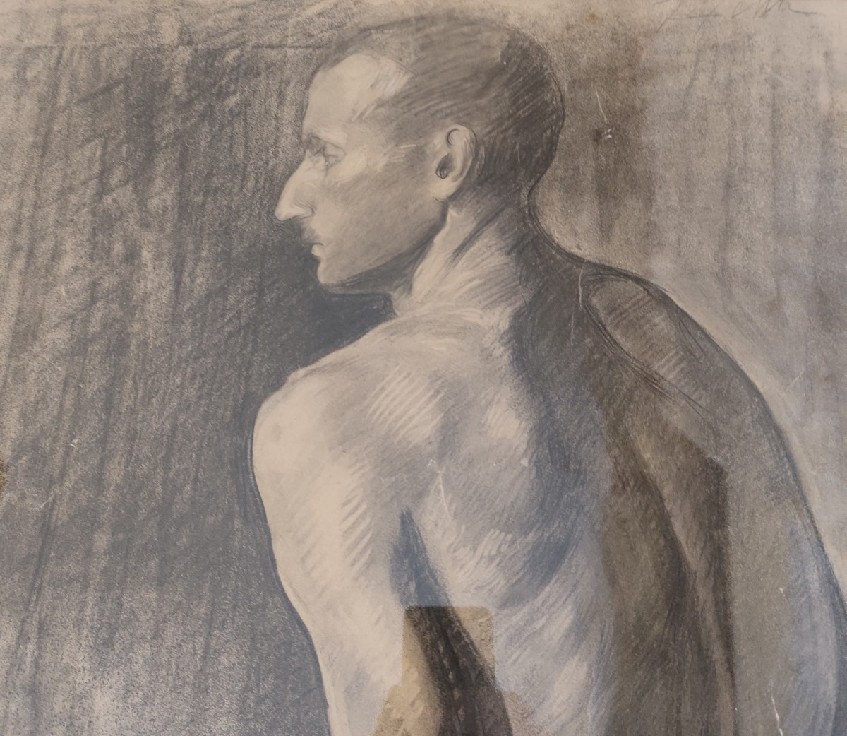 Studio di uomo nudo a carboncino, fine ‘800 / primi ‘900-photo-4