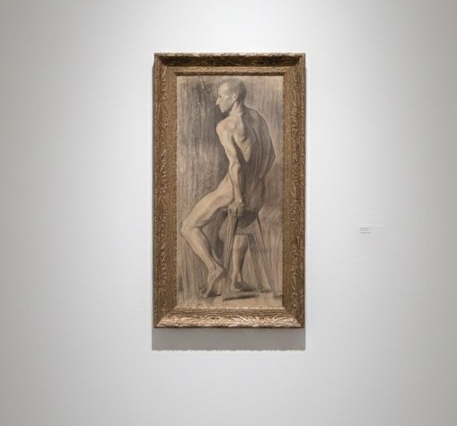 Studio di uomo nudo a carboncino, fine ‘800 / primi ‘900