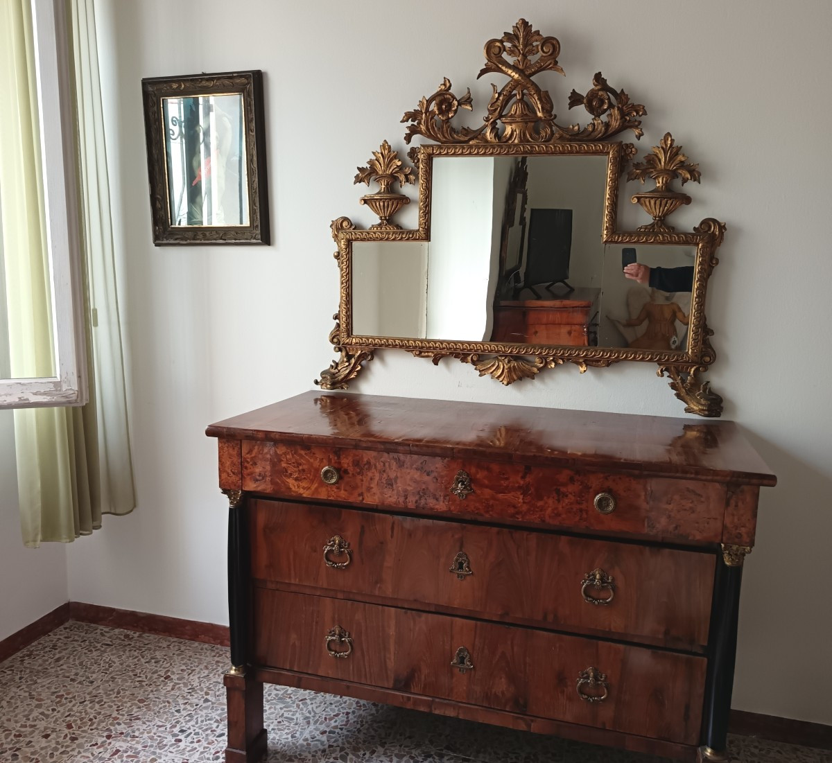 Coppia di Specchiere Lignee Bolognesi Dorate dell’800-photo-2