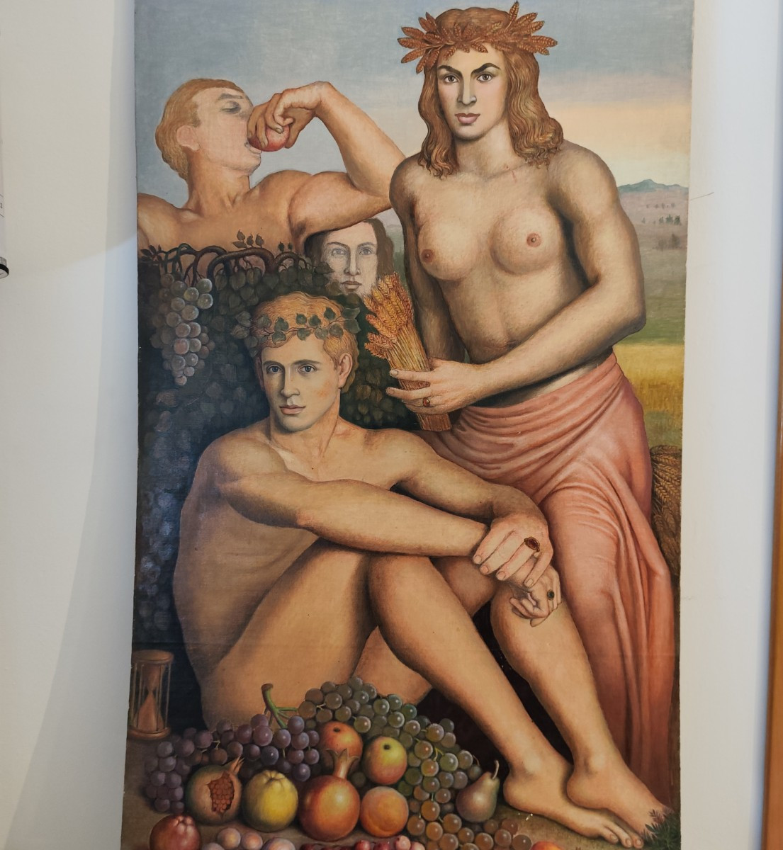 Olio su tavola il tempo delle stagioni del 1950-photo-1